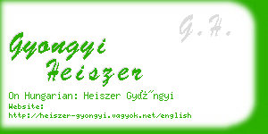 gyongyi heiszer business card